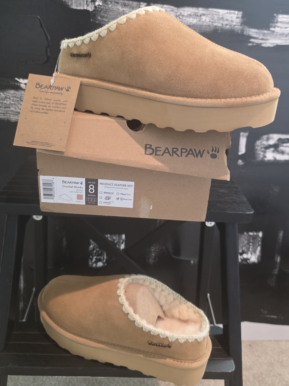 BEARPAW Boots in Crochet Martis Iced Coffee - Picture 3 of 5